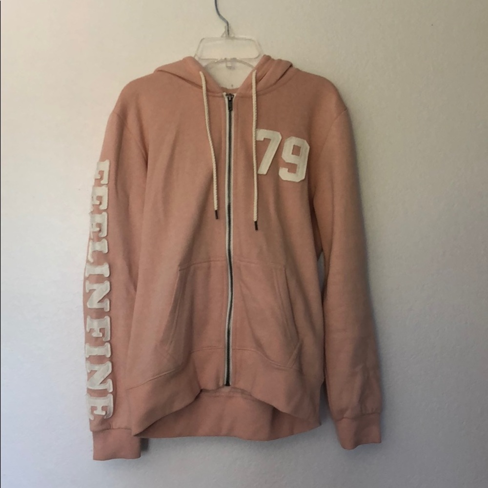 FOREVER 21 WOMANS PINK ZIP UP HOODIE JACKET SMALL